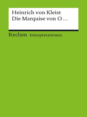 cover image of Interpretation. Heinrich von Kleist